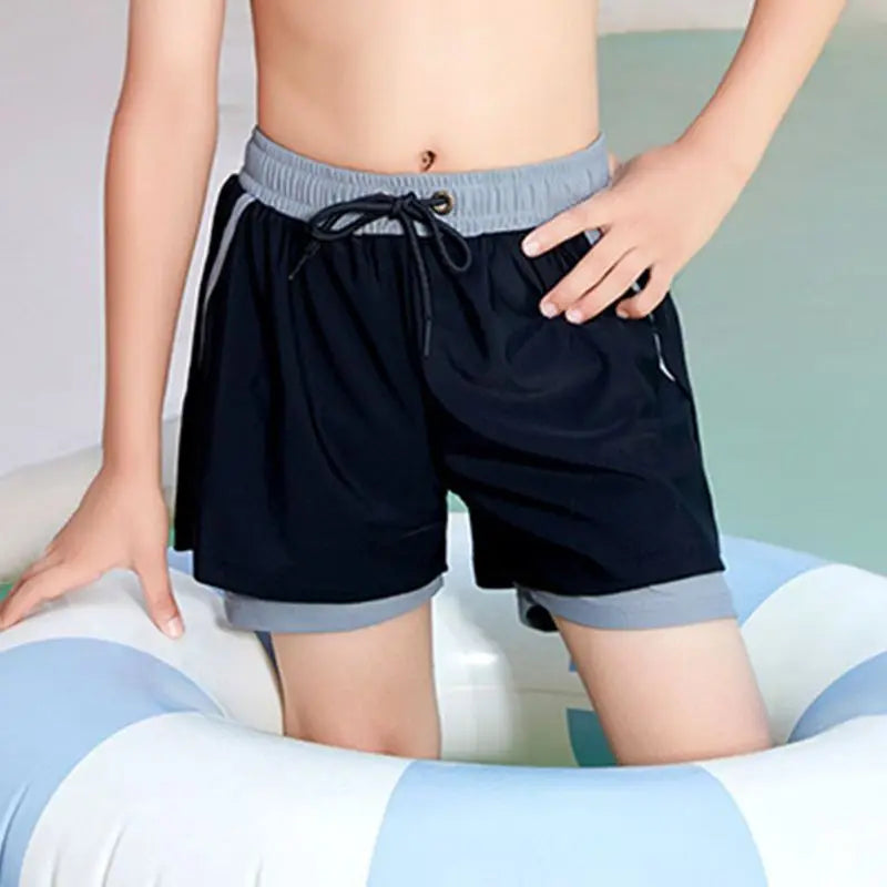 Kids’ Summer Mesh Sports Shorts – 2-in-1 Design