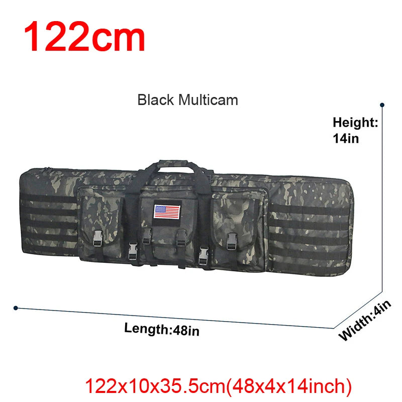 LQARMY Tactical Double Rifle Case with MOLLE & Backpack Straps