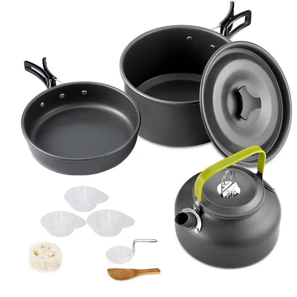 Camping Cookware & Tableware Set for 2–3 People