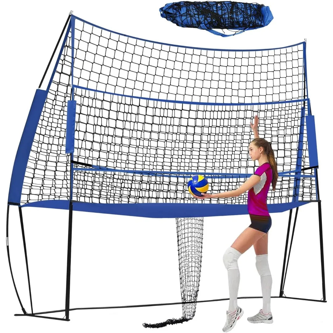 3-in-1 Volleyball Training Net with Rebounder & Bag